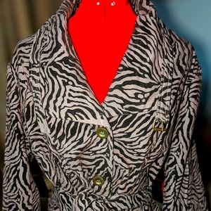 Robert Louis textured black velvet and grey lightweight button-up blazer Size 2x